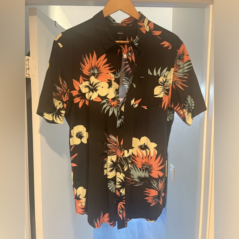 RVCA mens button shirt
